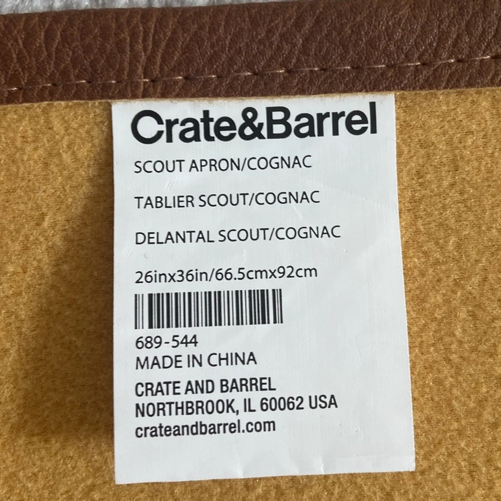 Crate & Barrel Scout Apron - Cognac